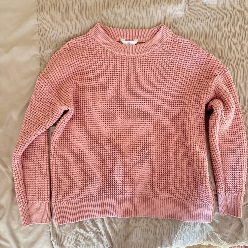 Time and Tru Pink Textured Knit Sweater